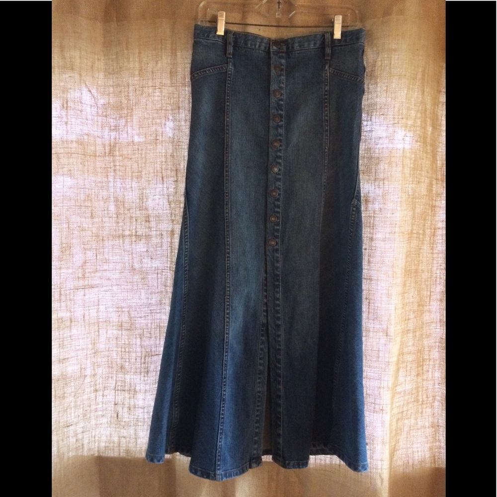 Free People maxi denim skirt
